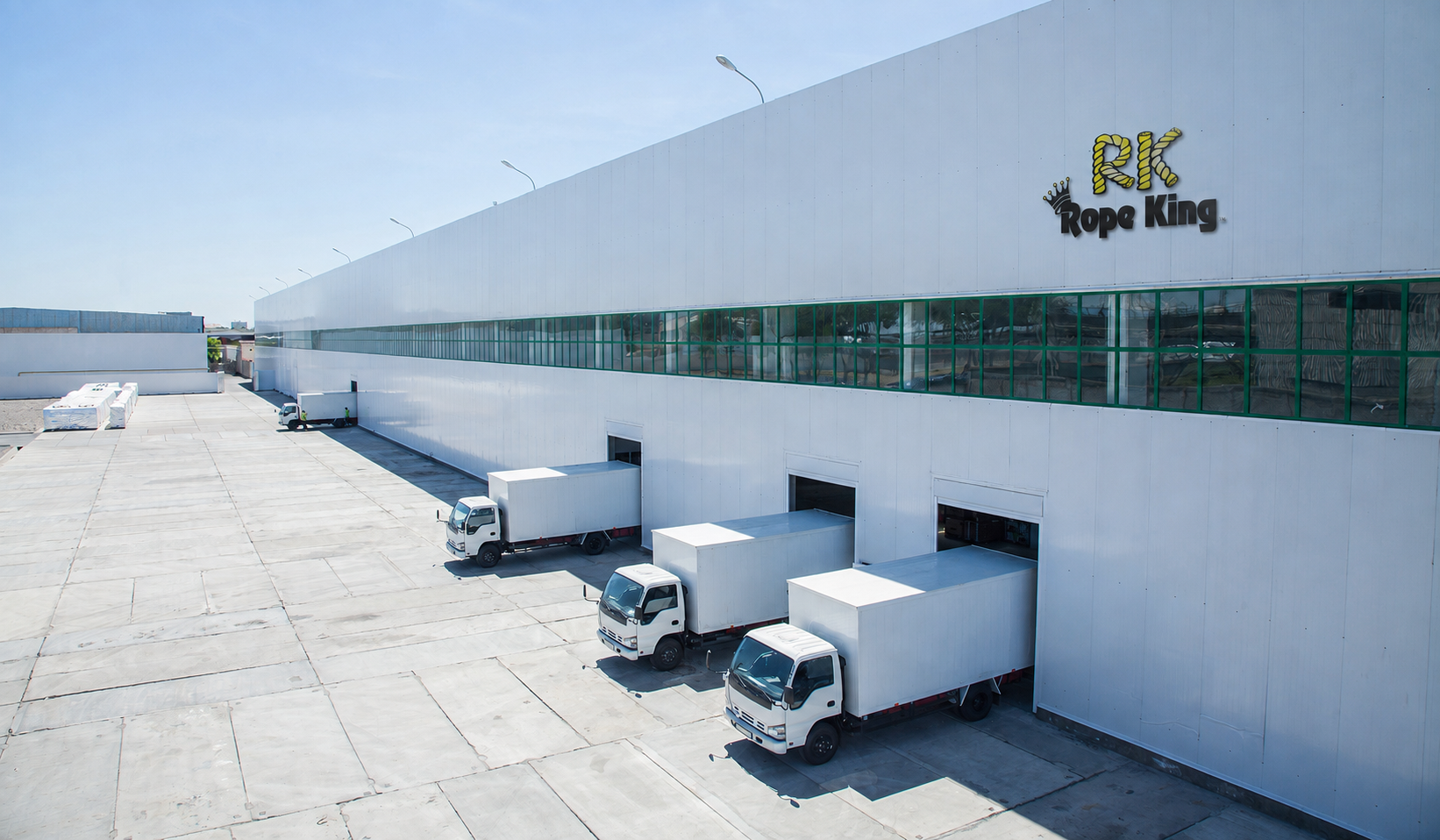 Rope King distribution facility with delivery trucks