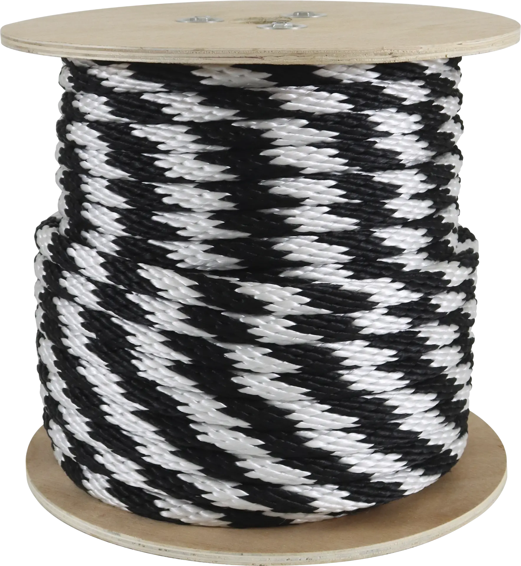 Solid Braided Poly - Black/White
